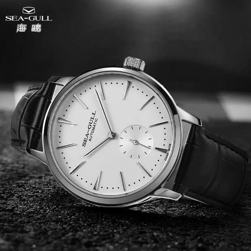 Seagull Hot Sale Men's Watch Classic Automatic Mechanical Watch Luxury Sapphire Crystal Timepiece Leather Strap Wristwatch 6075