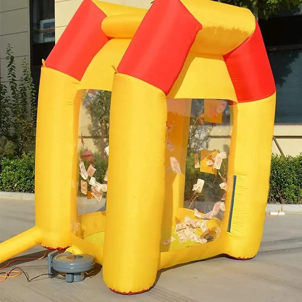Inflatable Money Grabber 7.2ft/2.2M Cash Cube Money Prize Grab Event Prop for Event Advertising (No Blower Included)