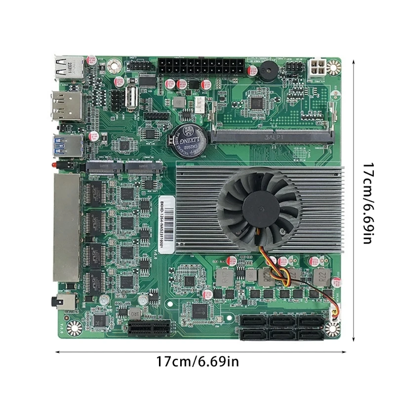 Motherboard NAS N100 untuk Kontrol Industri dan Aplikasi Penyimpanan DDR5 I226 6xSATA Daya Rendah