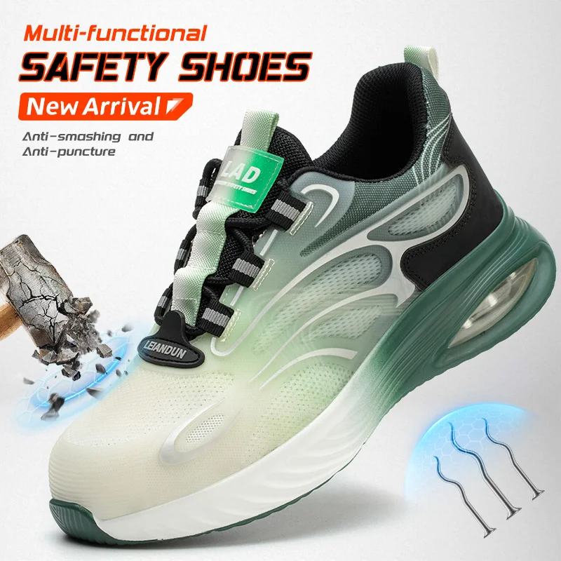 

Leiandun Anti-smashing Fashion Breathable Fabric Lightweight Work Safety Shoes for Construction