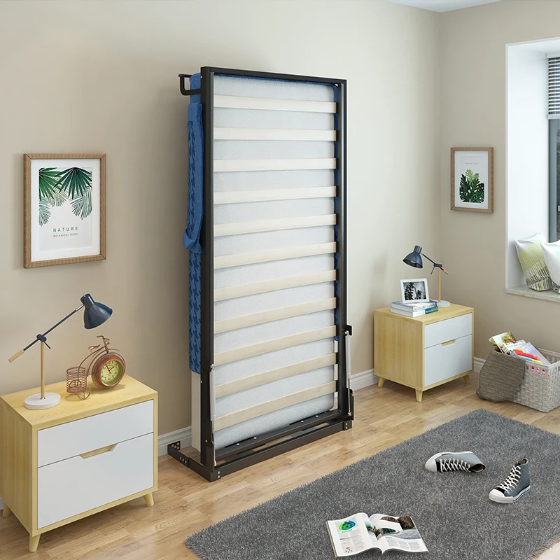 Vertical Horizontal Fold-out Space Saving Wall Murphy Bed Simple Hidden Invisible Wall Beds Without Wooden Box