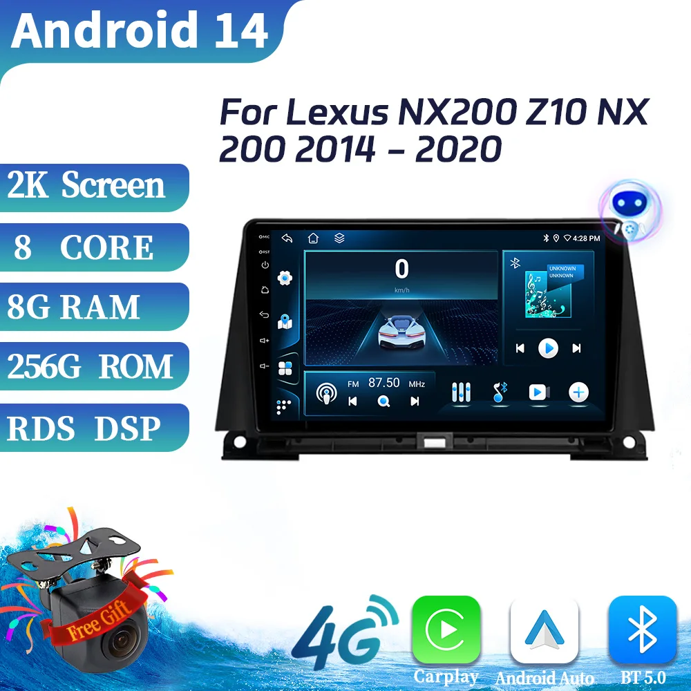 Car Radio Multimedia Video GPS For Lexus NX200 Z10 NX 200 2014-2020 Android Navigation Wireless Carplay Bluetooth Touch Screen