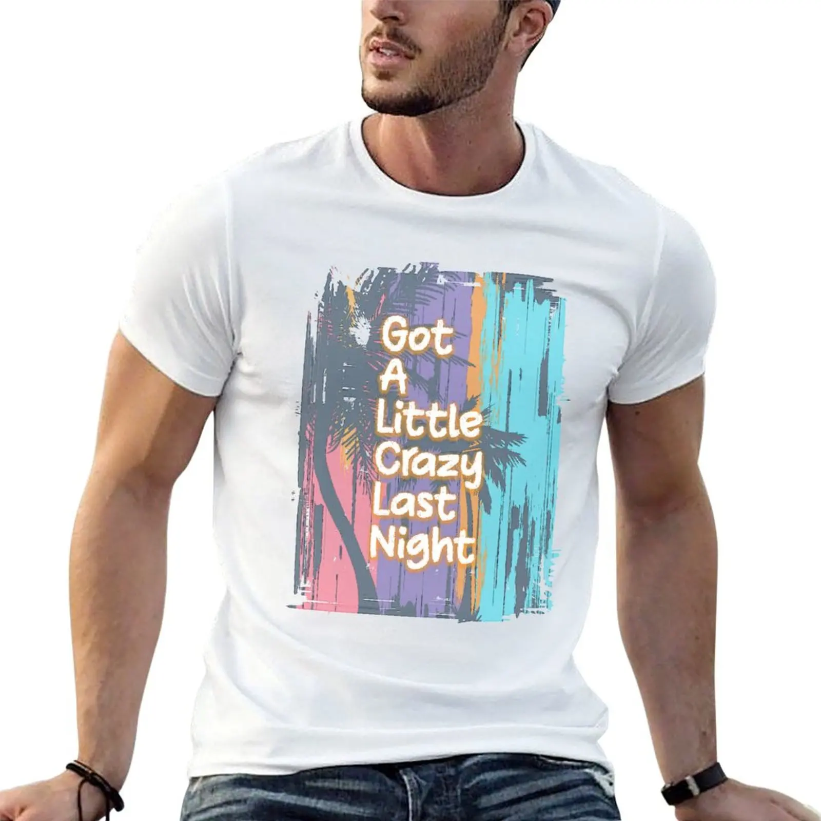Got A Little Crazy Last Night Fitted Scoop T-Shirt affliction shirts Luxury man men clothings