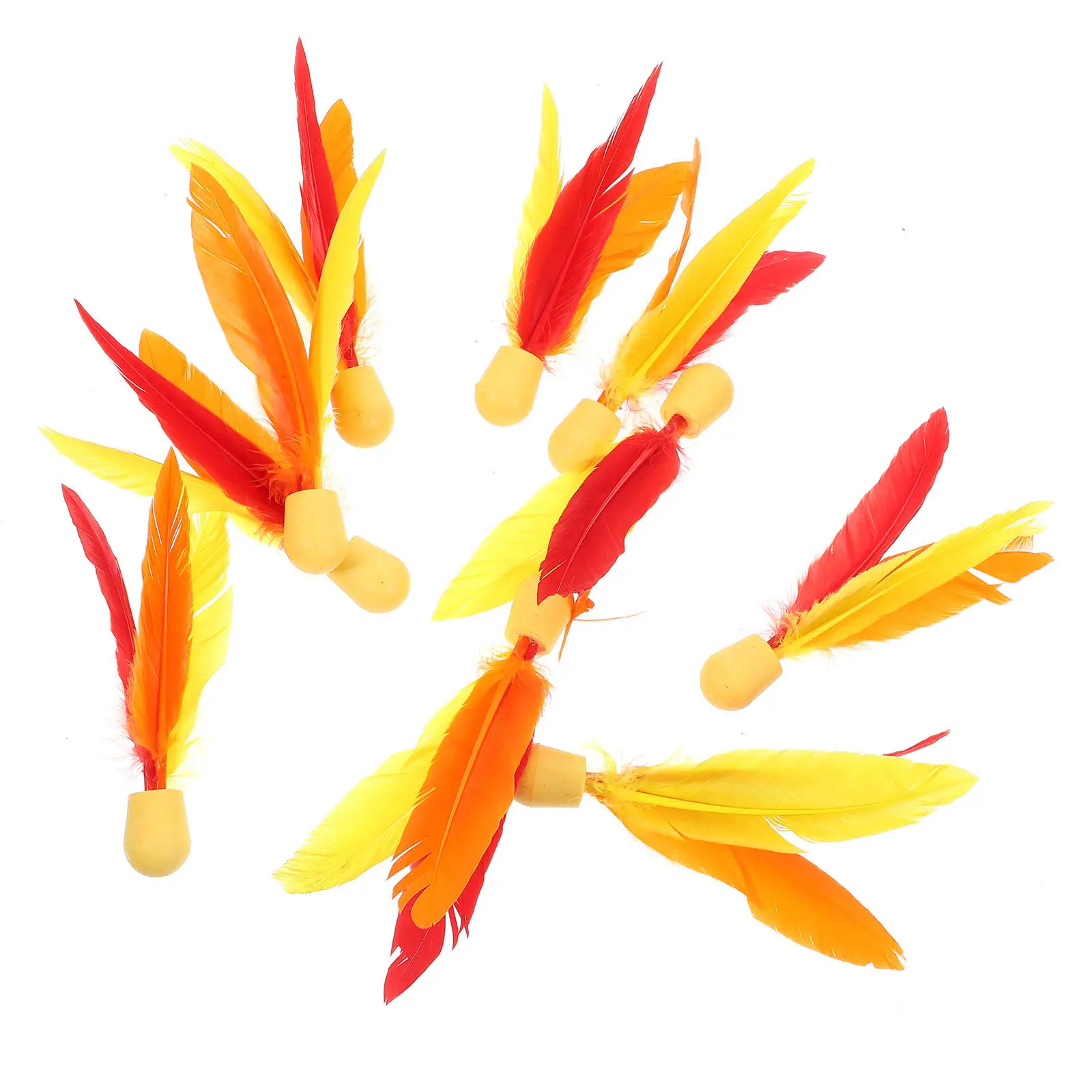 

10 шт. цветных воланов для бадминтона, высокоэластичные, легкие, с тремя перьями, аксессуары для бадминтона