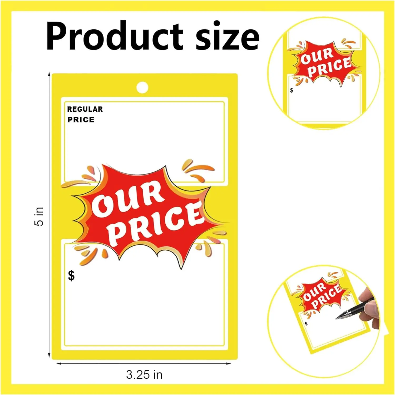 Price Tags Retail Price Signs Cards 3.25