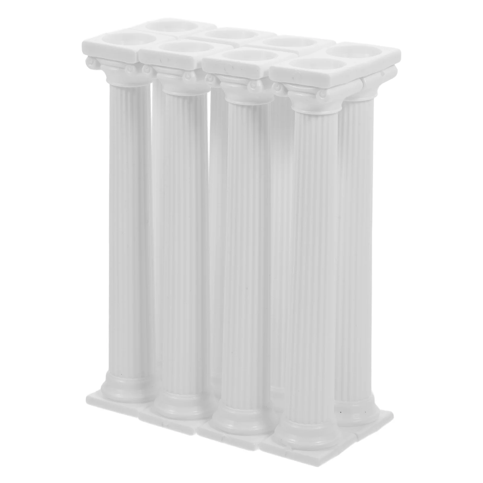 8 Pcs Cakes Roman Pillar Stand Tools Plastic Column Separator Rod Supports for Stacking Tiered White Pillars Baby