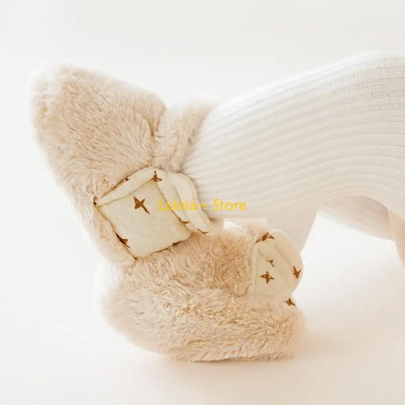 Y4QA أحذية أطفال شتوية دافئة للأطفال الصغار أحذية أرضية قطيفة مضادة للانزلاق لتعلم المشي من 0 إلى سنتين للأولاد والبنات #5