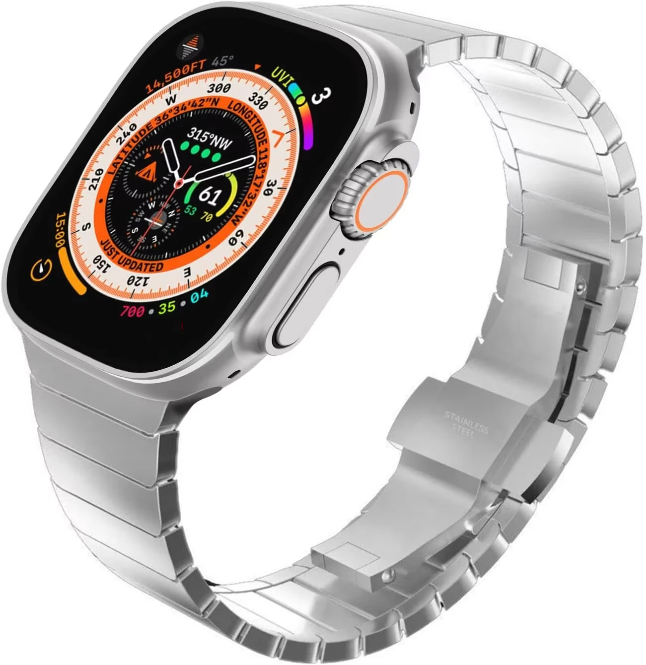 Cinturino in acciaio inossidabile di lusso per Apple Watch Series 9 8 7 45mm 41mm 38 42 44 40 Mm bracciale a maglie Iwatch Ultra 2 49mm cinturino in metallo