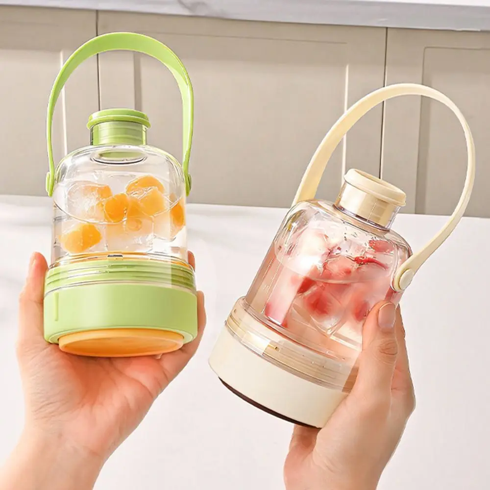 Press-type Water Bottle Ice Cube Tray Anti-leakage with Handle Ice Tray Mold Easily Remove Ice Water Injection Ice Cube Mold