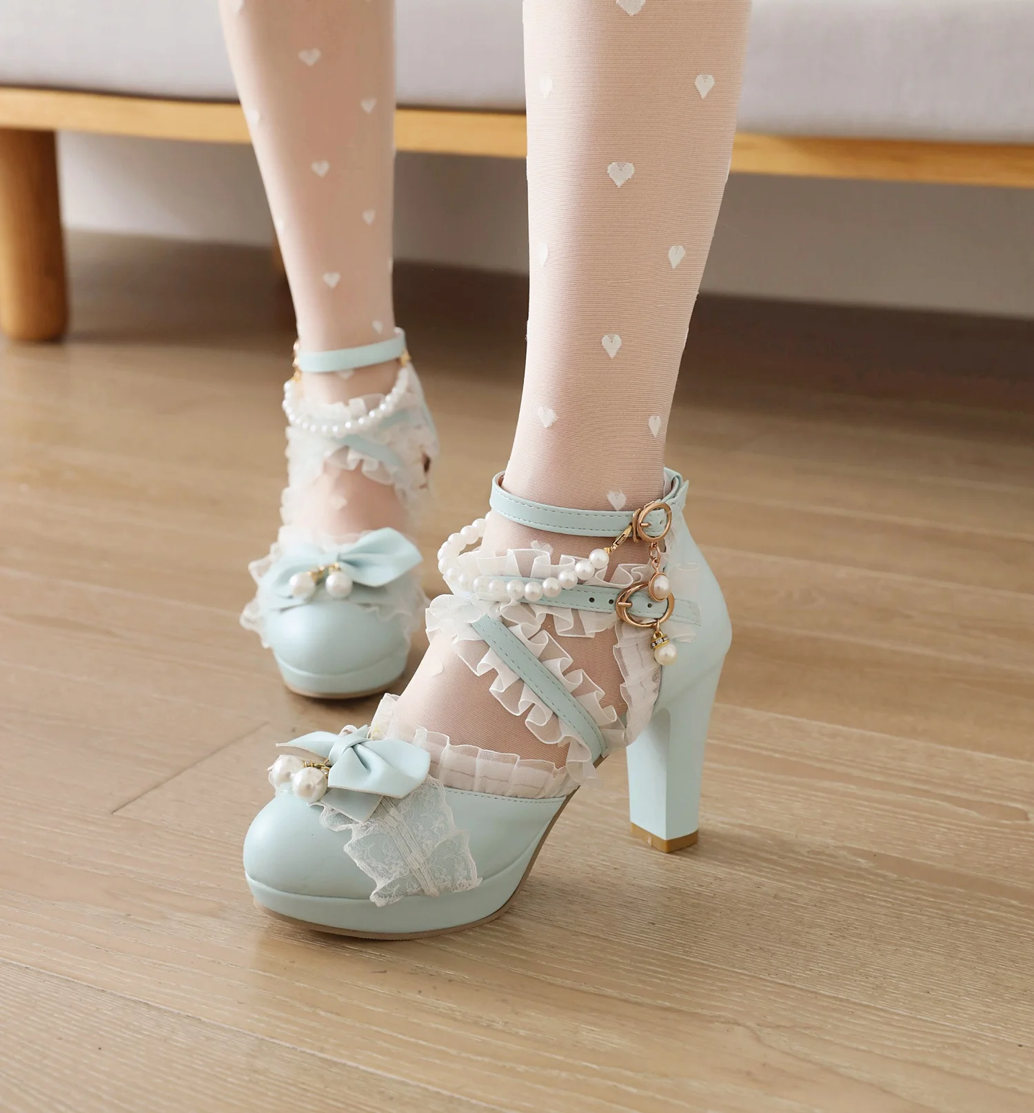 

Lo Shoes Korean Style Versatile Sweet Lolita Female Comfortable Not Tired Feet High Heel Sandals