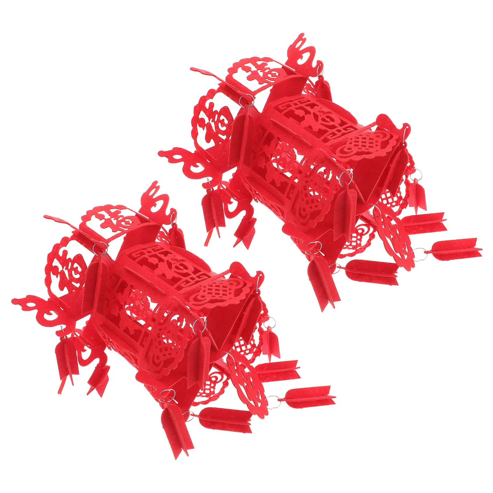 

2 шт. красных фонариков с благоприятными иероглифами, подвесные декоративные украшения для Китайского Нового года и Весеннего фестиваля, для дома