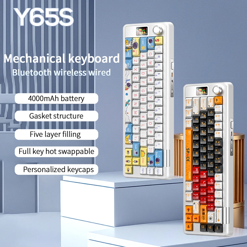

Gaming Mechanical Keyboard Tri Mode Custom Multi-Knob Screen RGB Esports Wireless Keyboard with TFT Smart Display