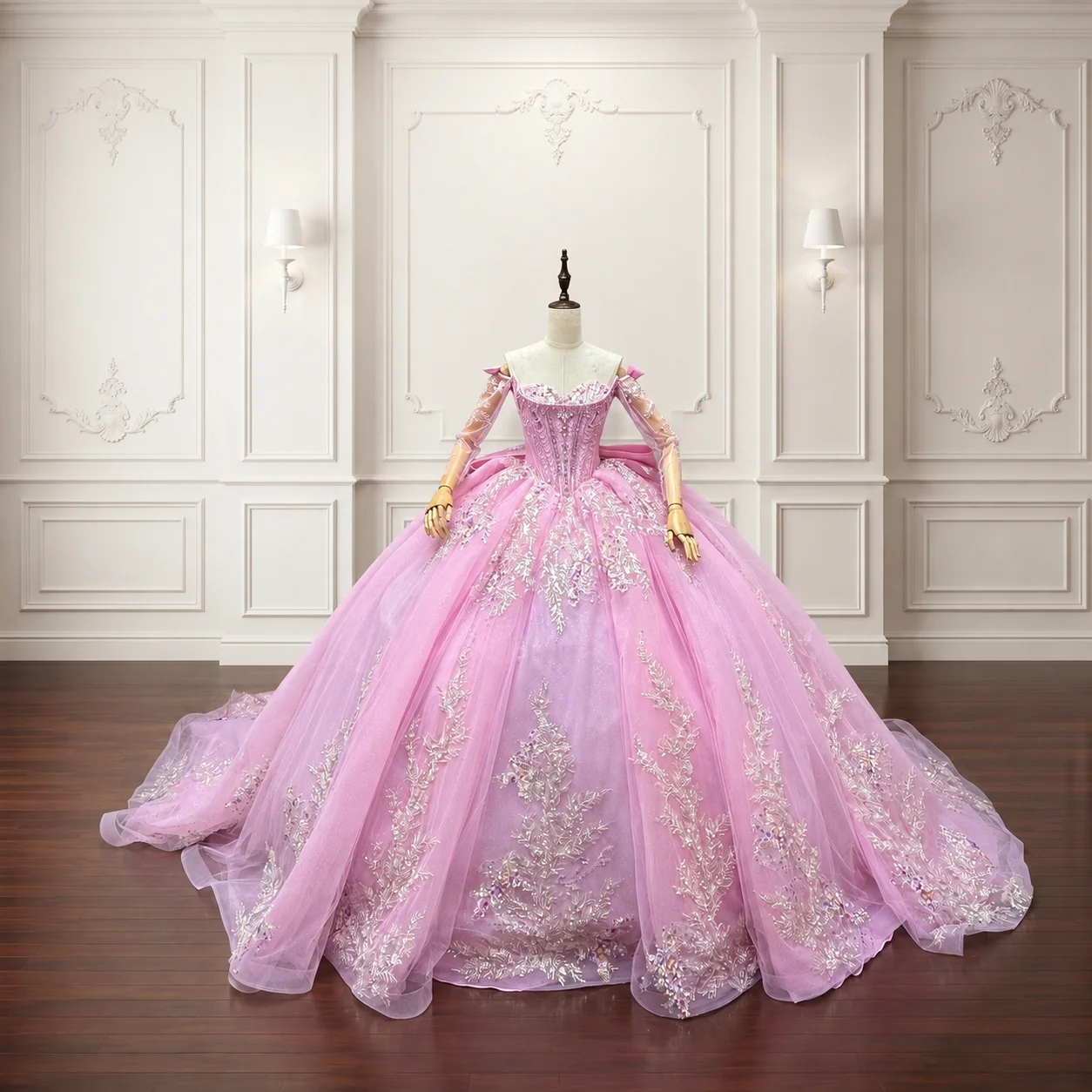Elegant Quinceanera Dresses with Off the Shoulder Organza Robe Princesse Customized Chapel Train vestidos de 15 años quinceañera