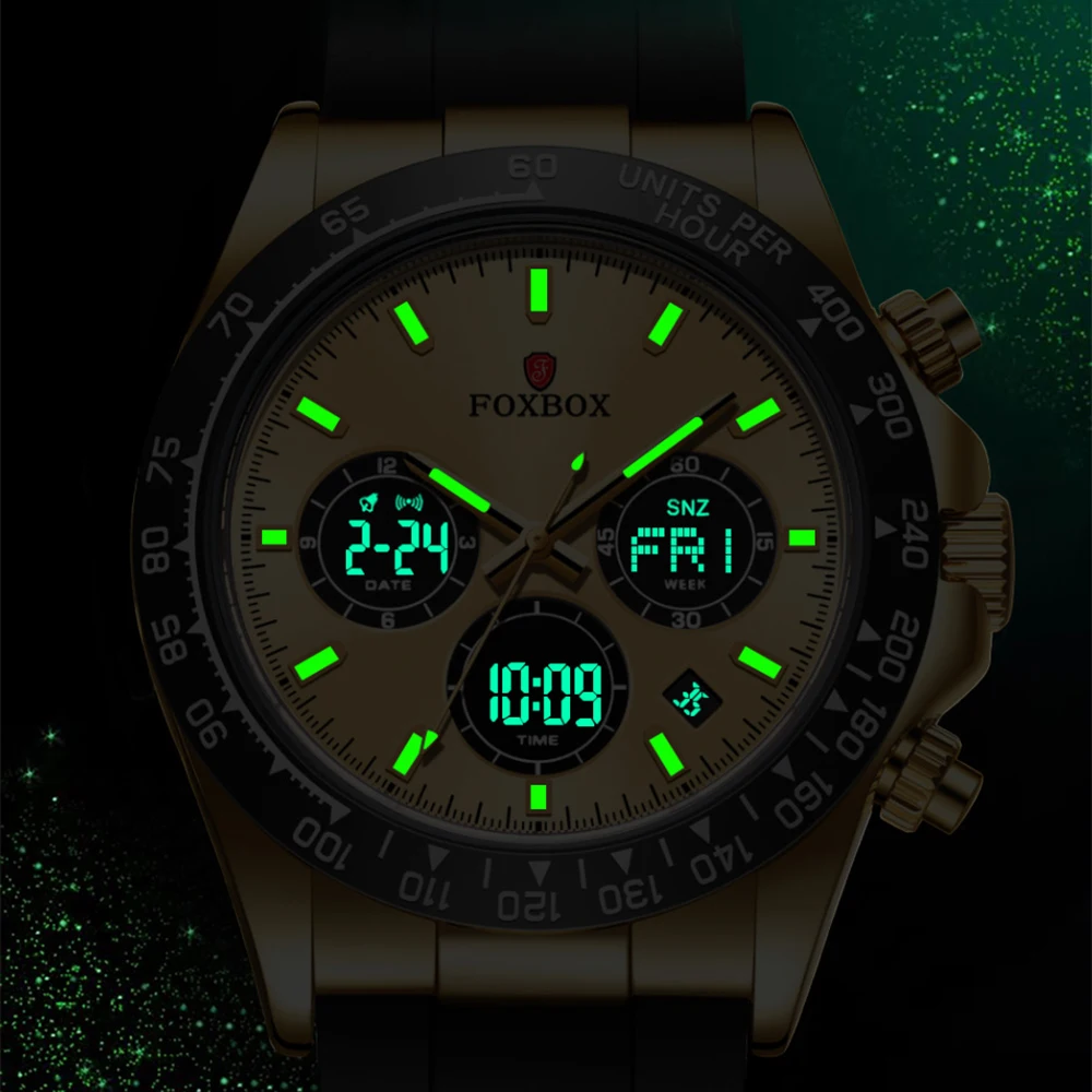 LIGE Fashion Military Watch for Men Foxbox TOP Brand Original Silicone band Luminous Waterproof Date Man Wrist Watch Luxury Set