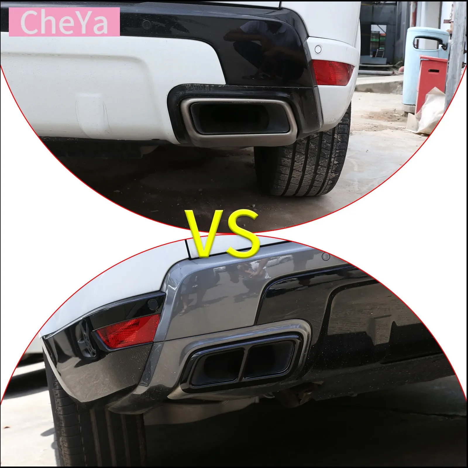 

x2 Stainless Steel Car Tail Muffler Exhaust Pipe Output Cover for Land Rover Range Rover Sport L494 P300 P360 P400 P530 2018+