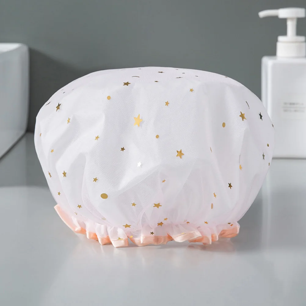 

4Pcs Waterproof Shower Cap Wear-Resistant Comfortable Women Hat Daily Use Washing Cover Girls Portable Household Supplies