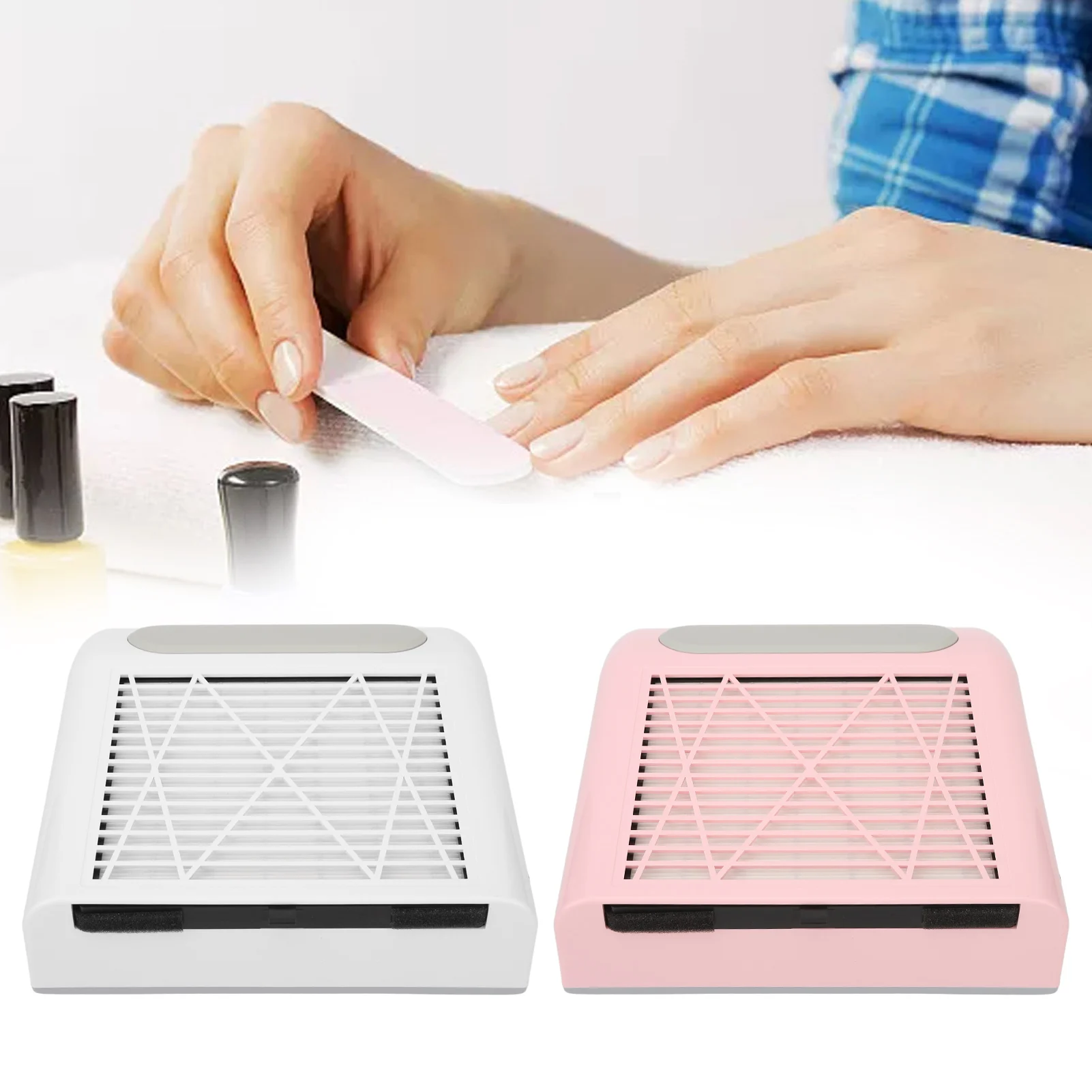 

Пылесборник для ногтей Пылесборник для ногтей с многоразовым фильтром 80 Вт Сильная мощность всасывания Профессиональный пылесос для ногтей