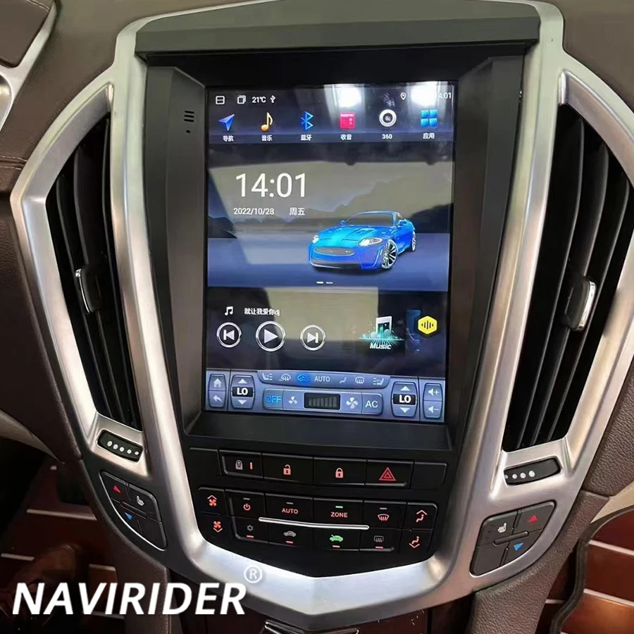 NAVIRIDER Tesla Car Radio For Cadillac SRX 2009 - 2012 Multimedia Video Player Navigation GPS Android Auto Carplay BT No 2 DIN