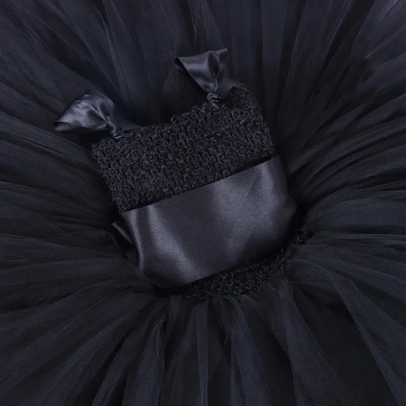 Sky03 Темная ведьма, костюмы на Хэллоуин для девочек, черный дьявол, ангел, нарядное платье со шлейфом и перьями, рога летучей мыши, дети High55Hu%