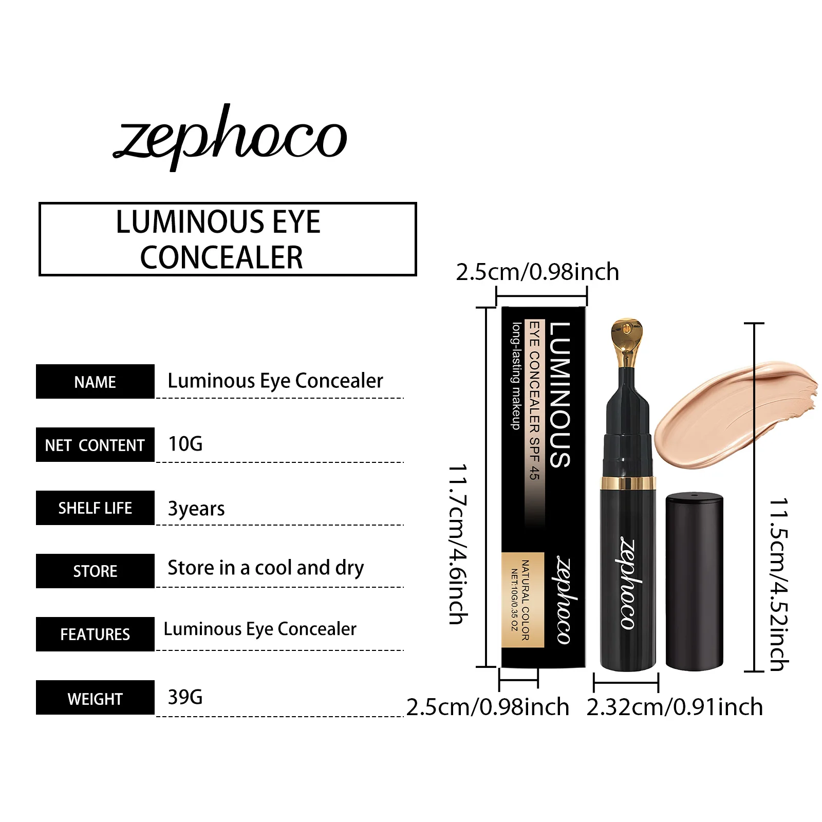 Base de maquillage pour le visage avant le maquillage, correcteur sous les yeux, couvrance totale, atténue les cernes, estompe l'apparence des ridules et des rides