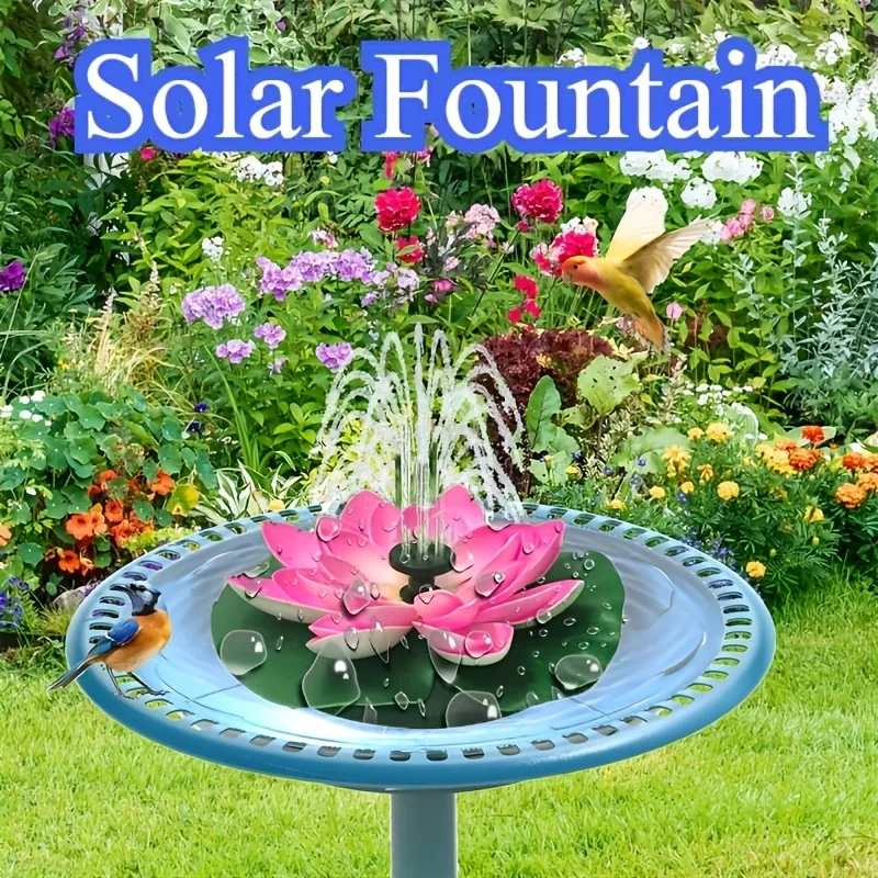 Premium Long-Lasting Lotus Solar Fountain Pump with 6 Nozzles No Battery Needed  for Bird Baths Ponds & Garden Aesthetics