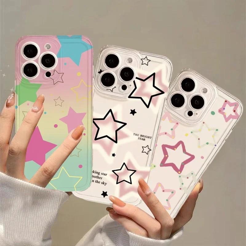 Casing Ponsel Pola Bintang Flash Lucu untuk Realme 9 9i 10 11 12 Pro Plus 3 5 Pro OPPO A1K A79 A93 A94 A73 A37 F7 F9 F11 Pro Sampul