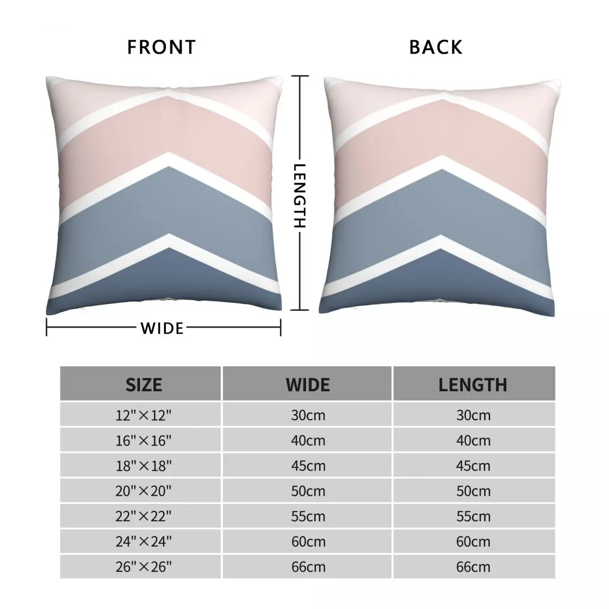 Blush And Navy Scandi Chevrons Pillowcase Polyester Linen Velvet Creative Zip Decor Throw Pillow Case Bed Cushion Cover 18