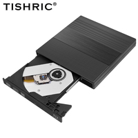 TISHRIC USB 2.0 External Blu Ray Optical Drive CD DVD Player DVD Drive Slim Disk Reader Desktop PC Laptop Tablet