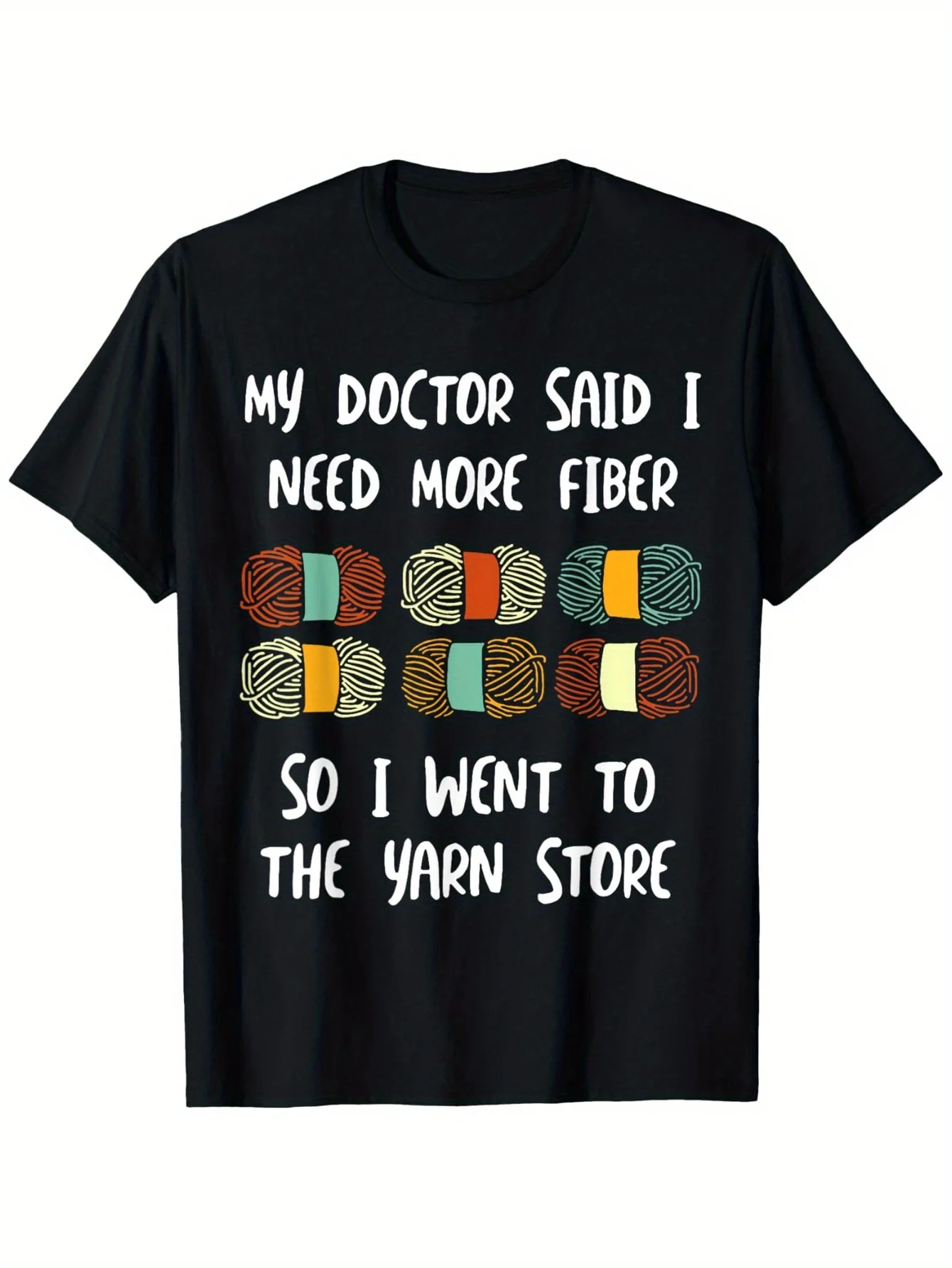 

Men's 100% Cotton T-Shirt - "Need More Fiber I Went to the Yarn Store" - Funny Knitting Tee, Relaxed Fit, Gift for Crafters