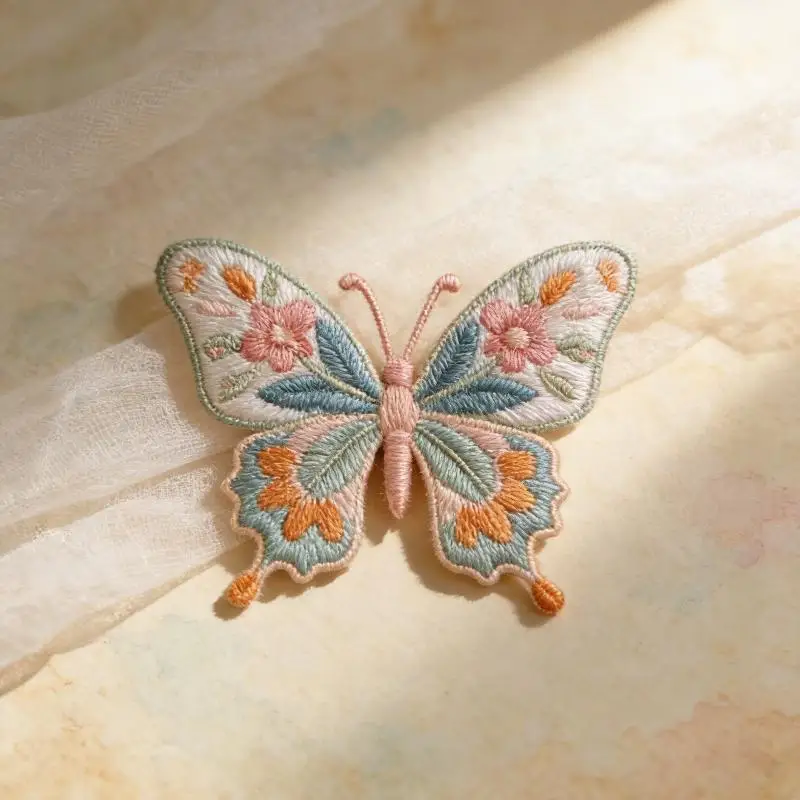 1 Stück Stickerei-Aufbügel-Patches, Stickerei-Design, Wärmeübertragung, Schmetterlings-Patches zum Aufbügeln, einfach anzubringen, Blumen-Patches – Detail 11