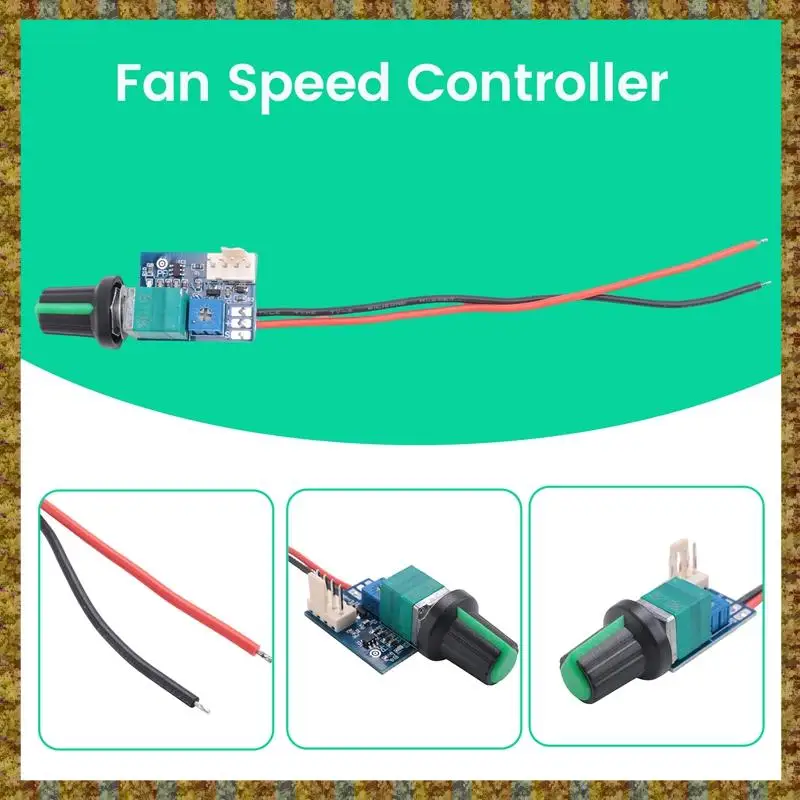 1 قطعة PWM وحدة تحكم في سرعة المروحة تيار مستمر 12 فولت قابل للتعديل البلاستيك + المعدن مع مفتاح مقبض 4 سلك سرعة المروحة محافظ الحد من الضوضاء