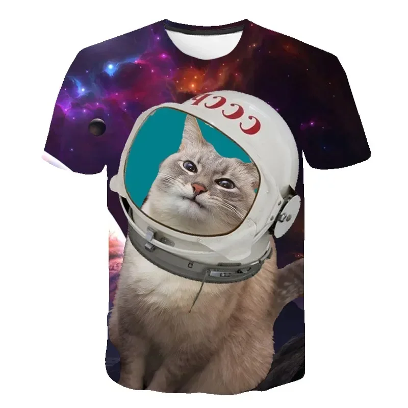 Summer Funny Cat 3d Print T Shirt Boy Girl Clothes T-Shirts Casual Harajuku Short Sleeve Oversize Clothes