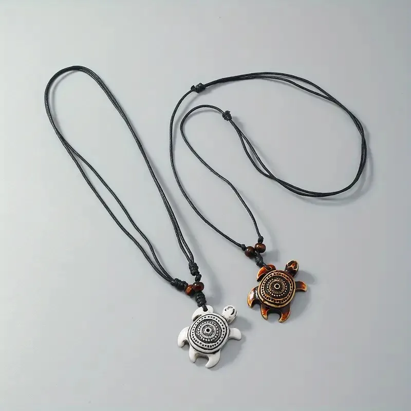 Women Men's Carved Hook Turtle Charm Adjustable Surfer Necklace Jewelry Gift - view 4