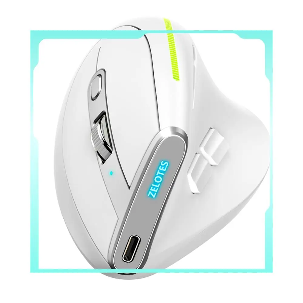 

F-36 Ergonomic Vertical Mouse 2400 DPI 8 Buttons 2.4G Bluetooth-compatible Optical Mouse for Computer Laptop Desktop