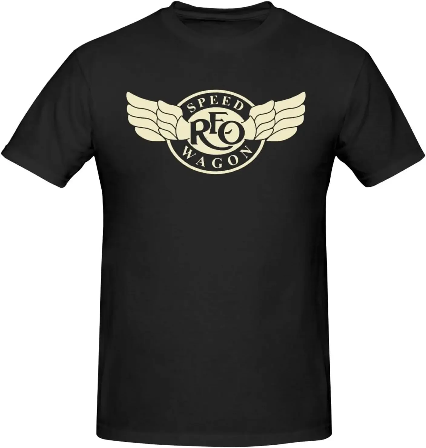 YEDIER REO Music Speedwagon T-Shirt Men's Cotton Performance Basic Short Sleeve T-Shirt Black