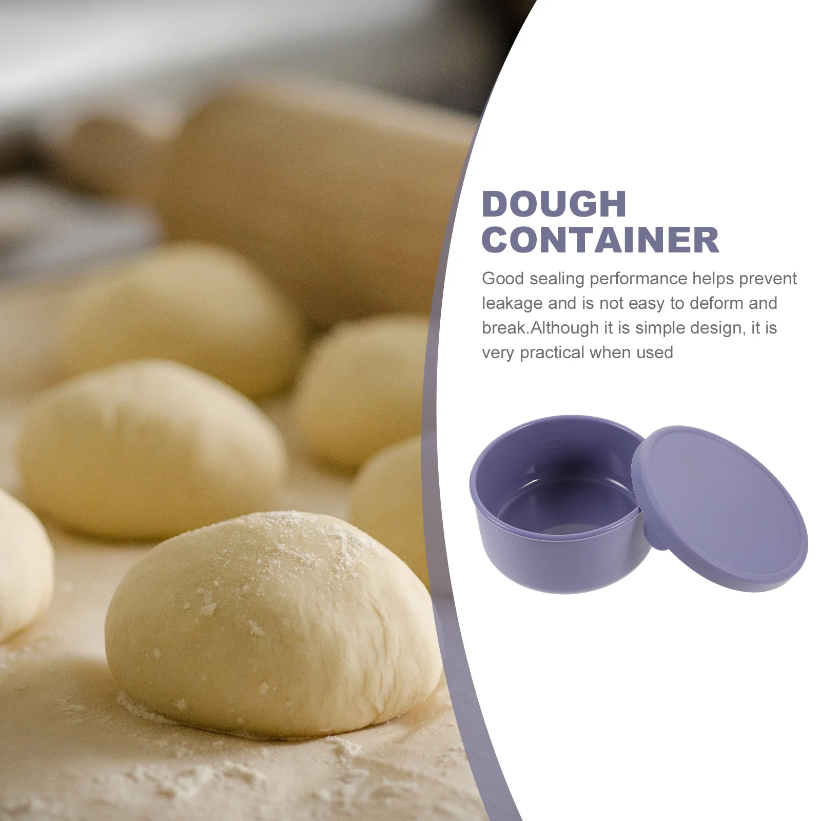 

Silicone Pizza Proofing Box Compact Dough Rising Container Reusable Non-Deforming for Home Baking Convenient Proofing Container