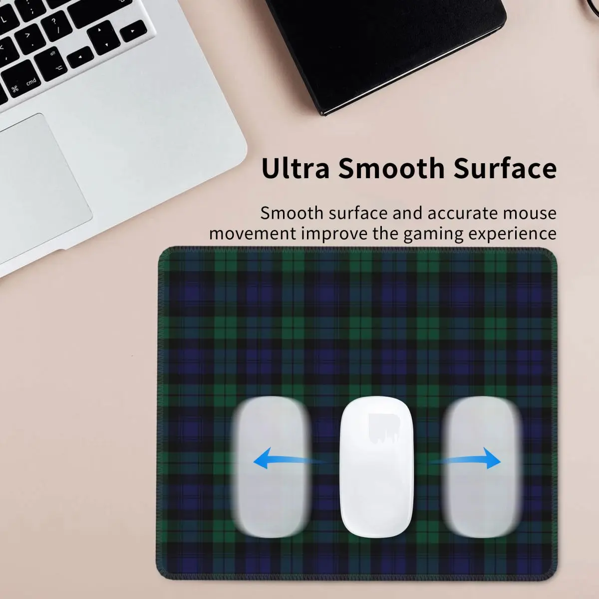 

Blackwatch Tartan Modern Cute Blue And Green Plaid Mouse Pad Computer Keyboard Mouse Mat Gaming PC Desk Mat Office Table Mats