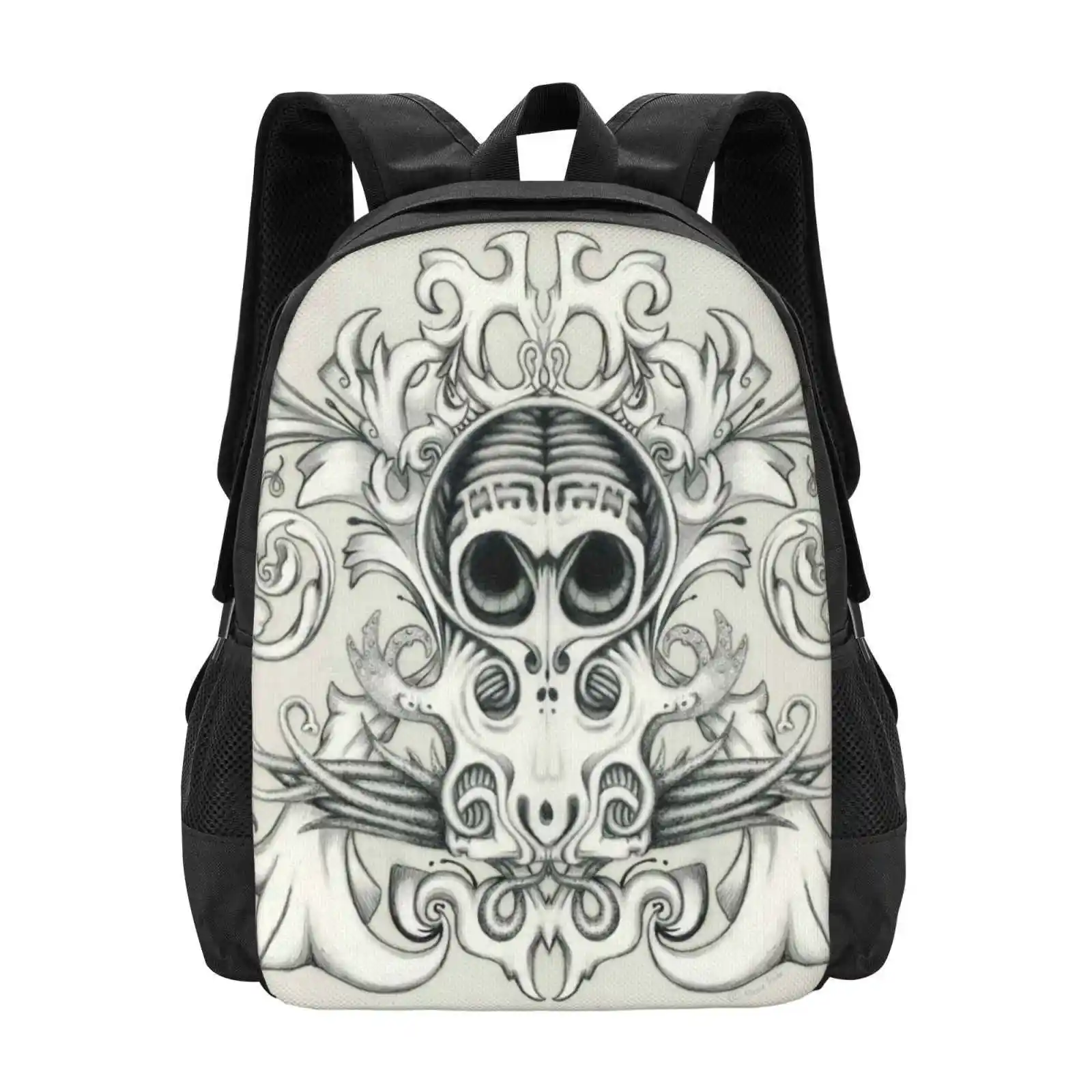 Sugar Squid Large Capacity School Backpack Laptop Bags Cthulhu Pencil Skull Squid