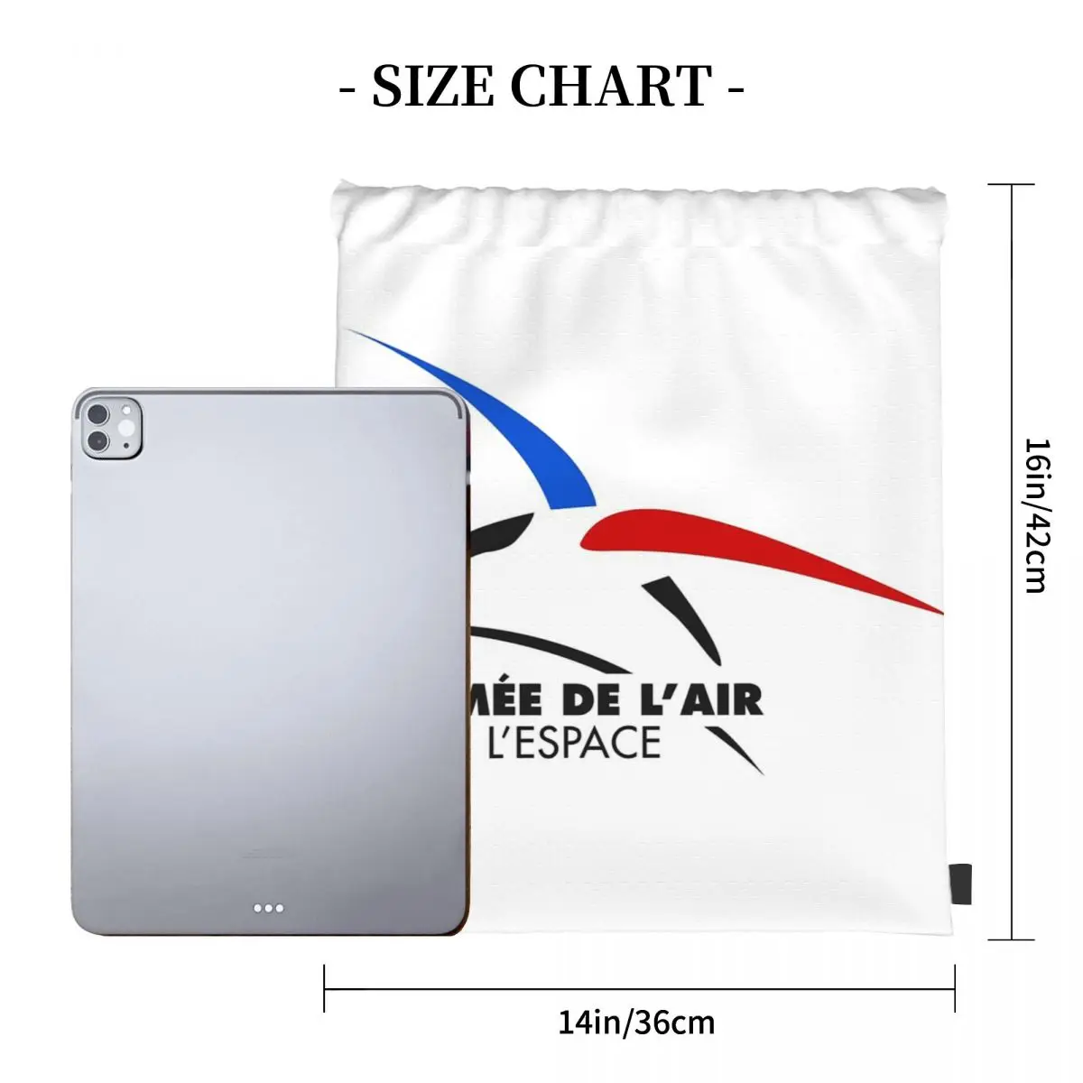 FRENCH AIR AND SPACE FORCE Backpacks Portable Drawstring Bags Drawstring Bundle Pocket Sports Bag Book Bags For Travel School