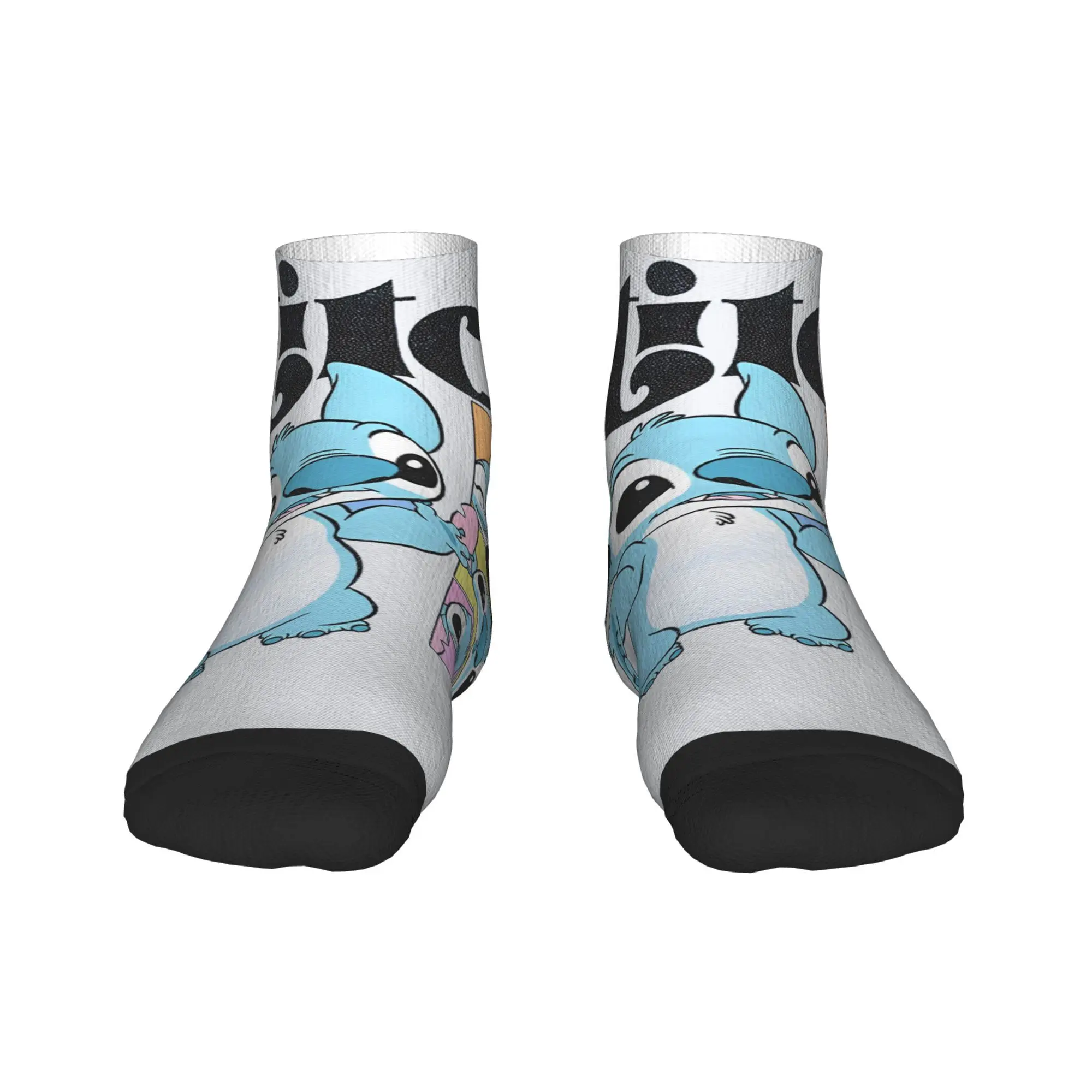 

Kawaii Cartoon Stitch Lovely Comic Ankle Socks Anti Skid Quality Soft Cycling Socks For Women Men Summer Funny Pattern Sock