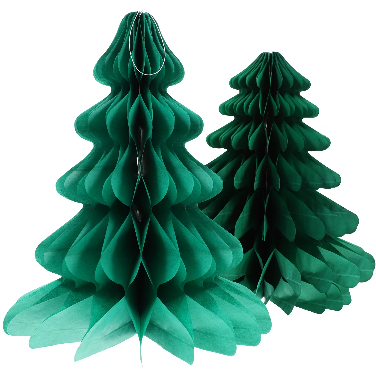 

2Pcs Christmas Tree Hangings Honeycomb Paper Pendant Earth Tones Decor Party Festive naments Holiday Gifts