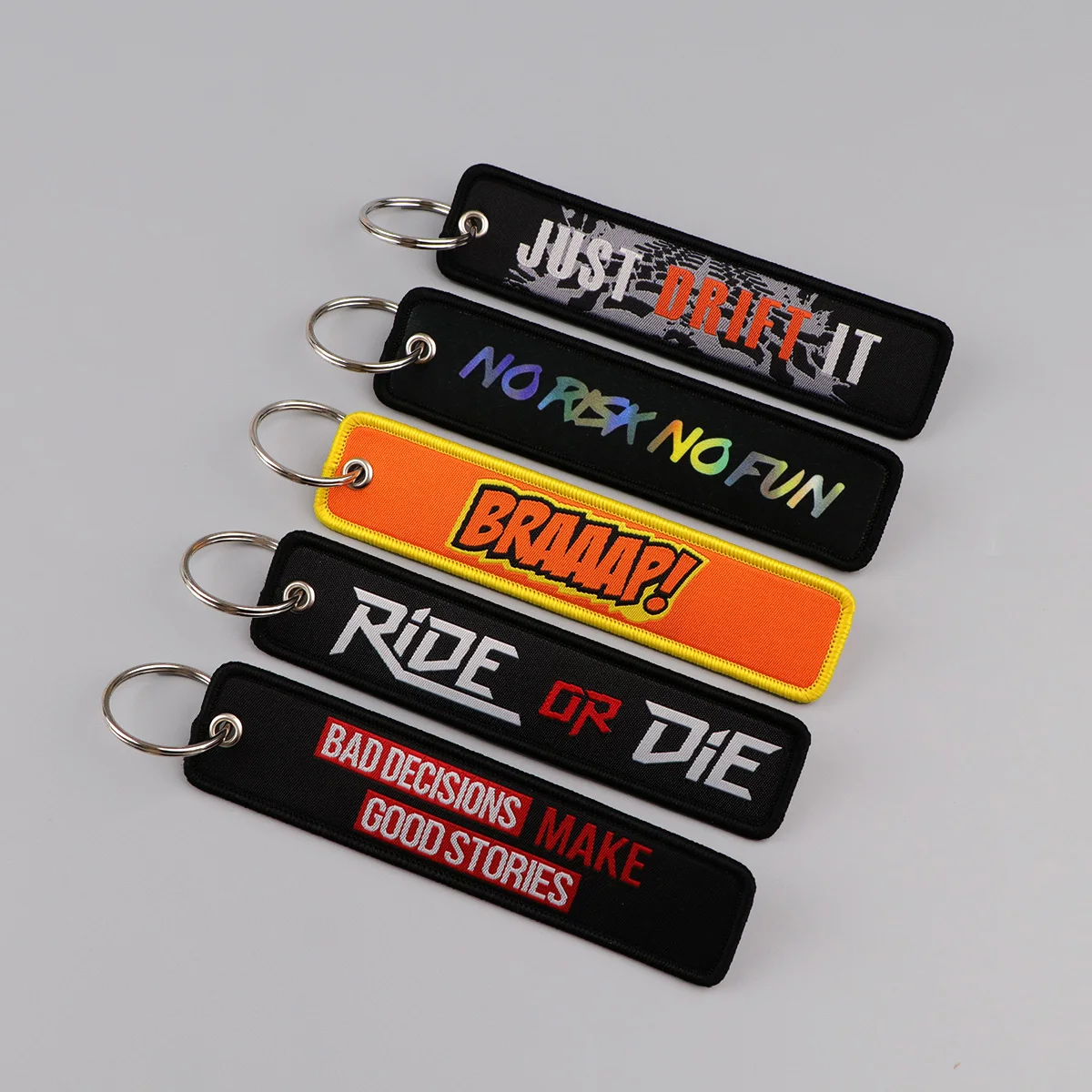 Citação sarcástica bordado chave fobs engraçado chaveiro para motocicletas carros chaveiro titular etiquetas chaveiro jóias presente de festa