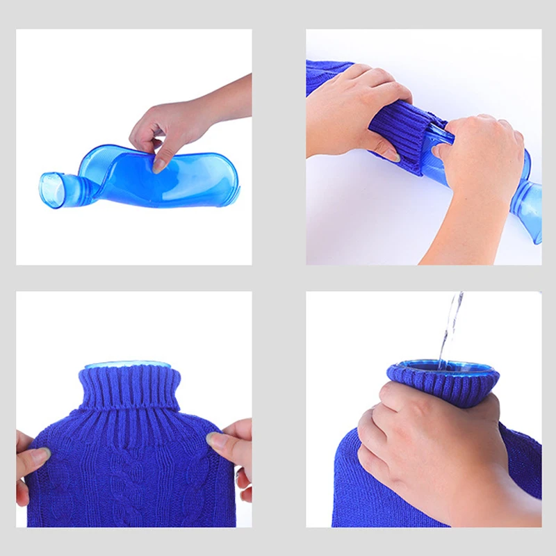 2000ml Explosion-proof Hot Water Bottle Belly Treasure Protective Warm Large Cover Winter Heat Preservation Soft Safe Removable