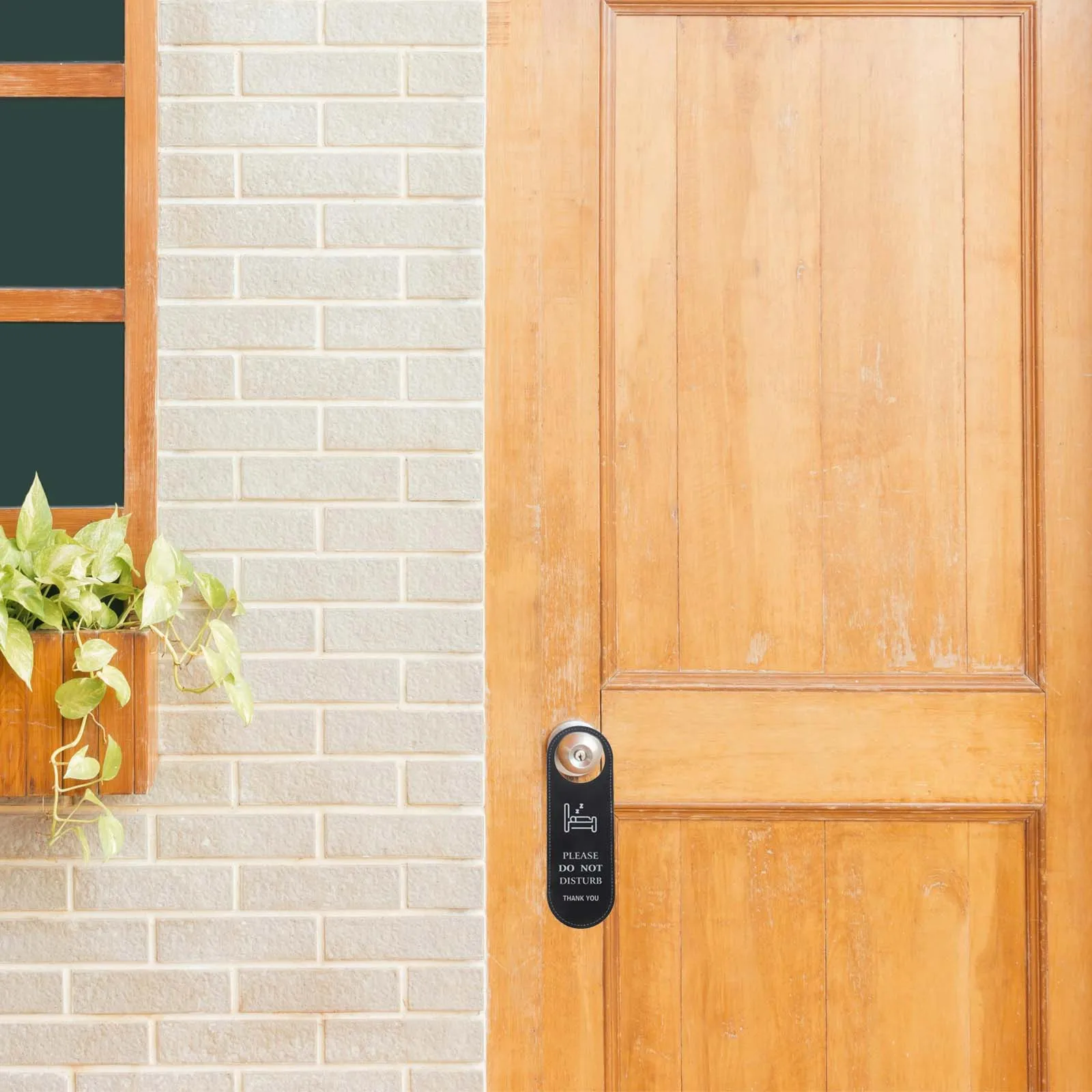 

Do Not Disturb Hanger Double Sided Pu Hotel Room Sign For Privacy Make Up Room Door Knob Hanger Decorative Door Plate Home