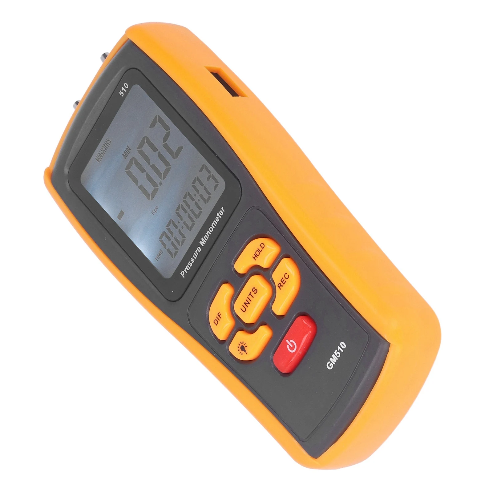 GM510 Digital Differential Pressure Gauge ±10kPa Range 0.3% Accuracy Backlit LCD USB Data Logger For Fan Blower Furnace HVAC Tes