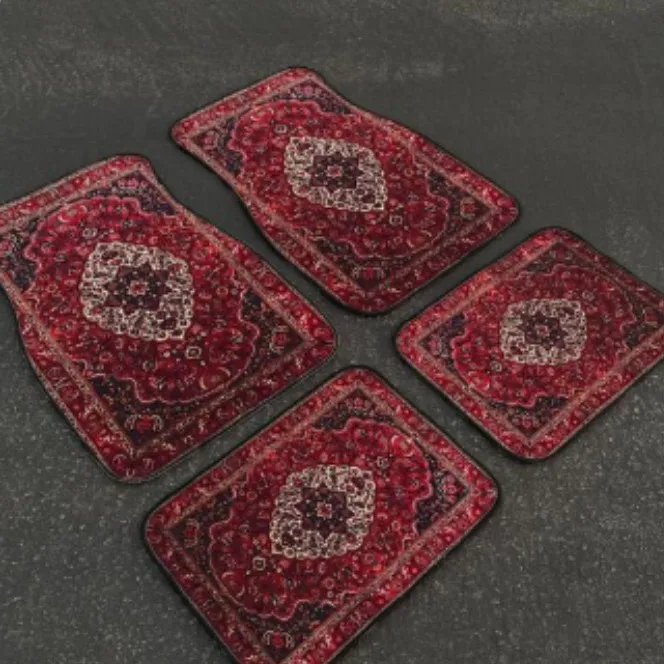 4PCS Universal Car Mats Set, Polyester All Weather Front Floor Mats, Non Slip Auto Carpets for Cars