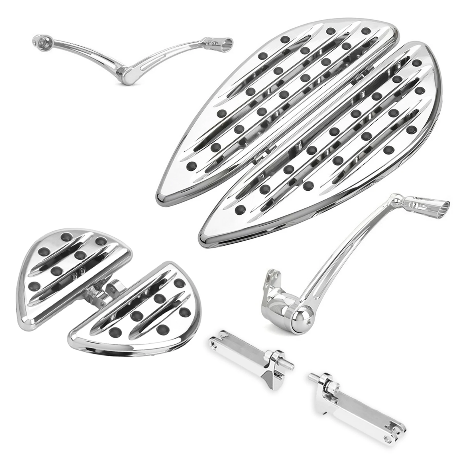 Motorcycle Chromed CNC Cut Floorboards+Shift Lever+Brake Shift For harley chromed floorboard Street Glide 1997-2018