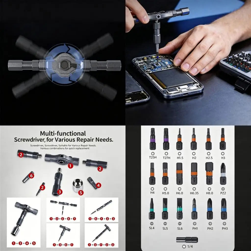 

Universal 52 Component Screwdriver With Ergonomic Handle And Grip high quality