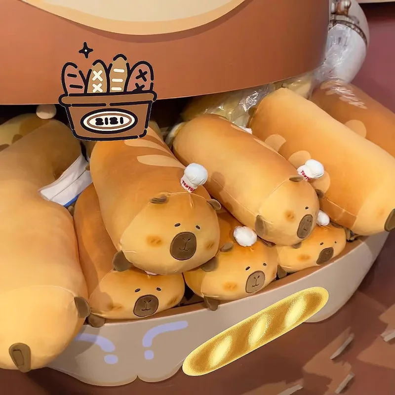 Novo 55cm capivara pão travesseiro de pelúcia engraçado baguette brinquedo de pelúcia adorável dos desenhos animados pelúcia macio plushies presentes para crianças namorada