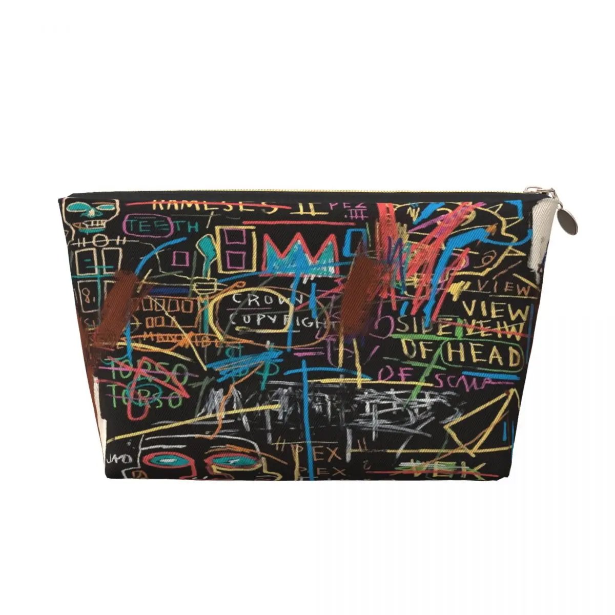 Custom Vectorised Famous New York Street Art Cosmetic Bag Michel Jean Basquiats Makeup Case Beauty Storage Toiletry Bags